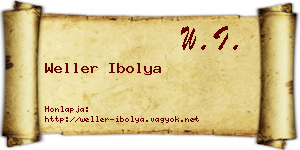 Weller Ibolya névjegykártya